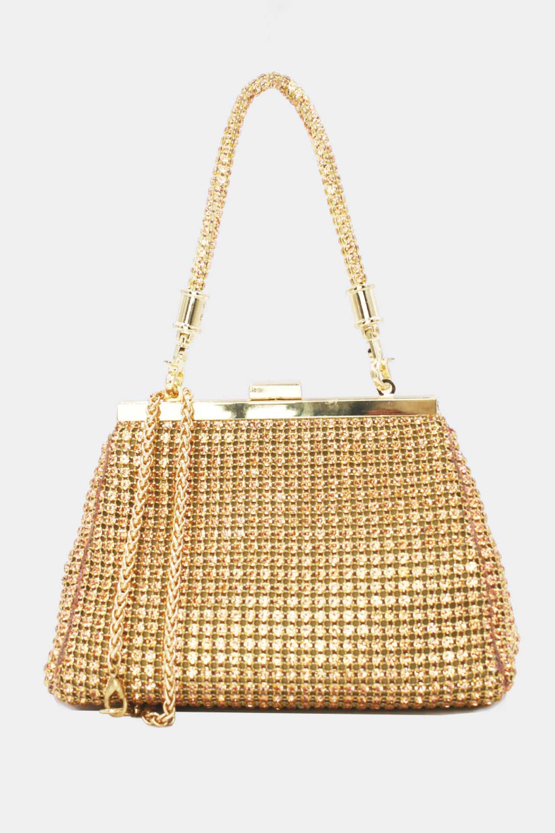 Handtasche - Pochette Soiree et Mariage Strass Champagne