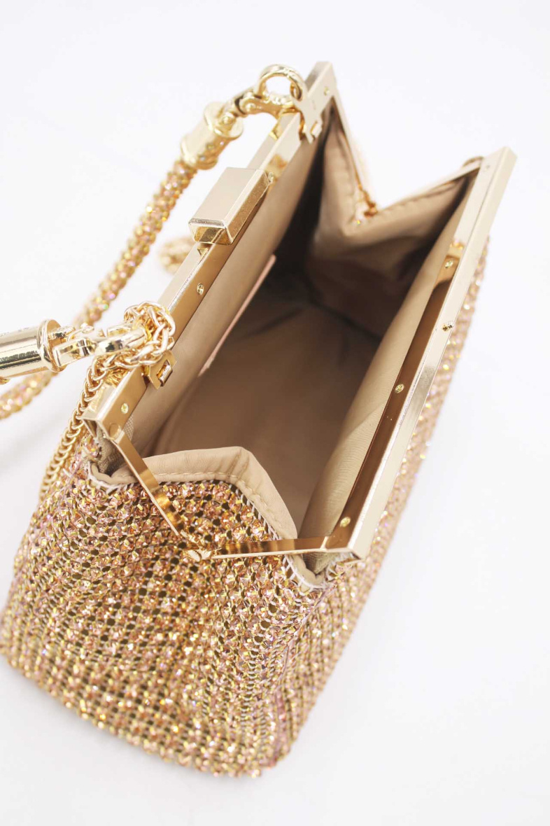 Handtasche - Pochette Soiree et Mariage Strass Champagne – Bild 3