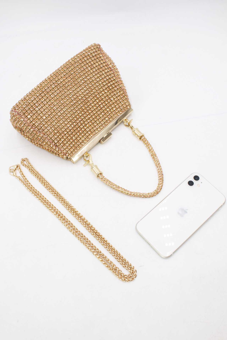 Handtasche - Pochette Soiree et Mariage Strass Champagne – Bild 4