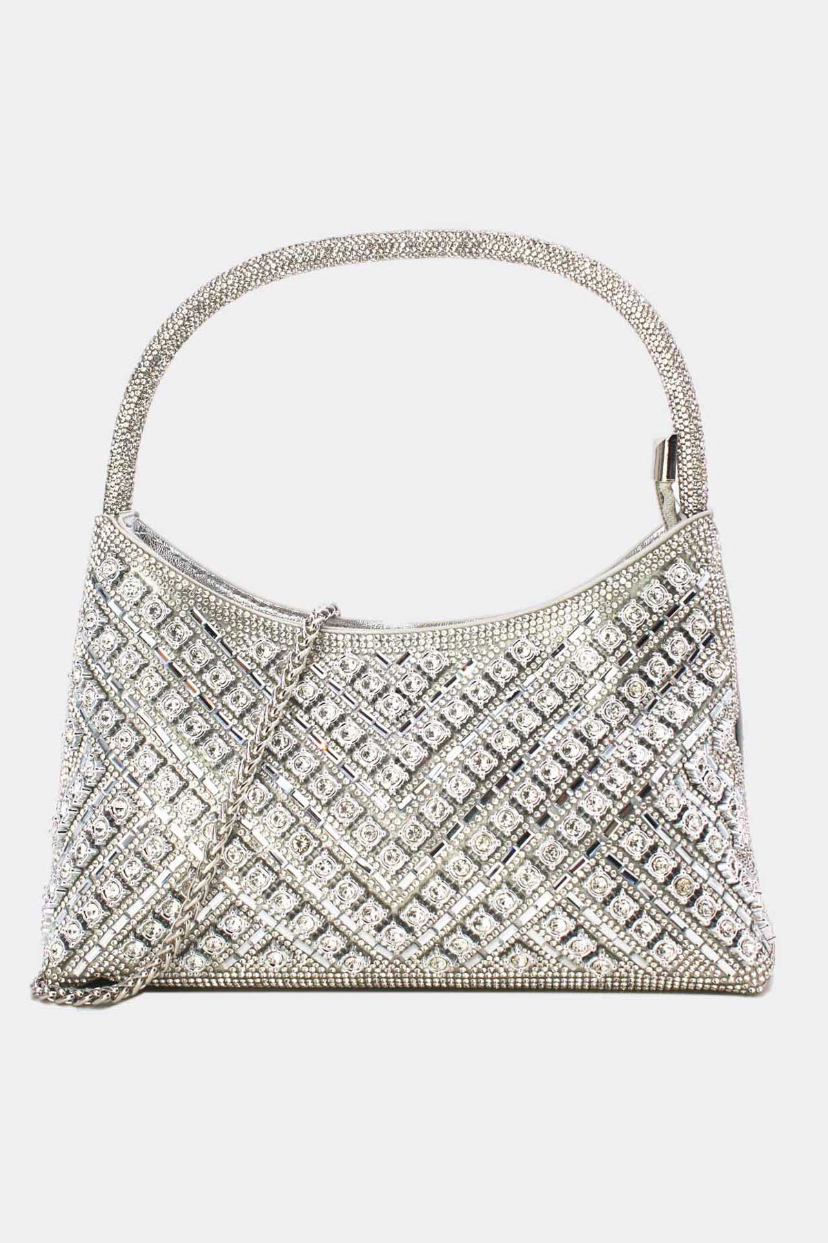 Handtasche - Sac de soirée avec strass argentés