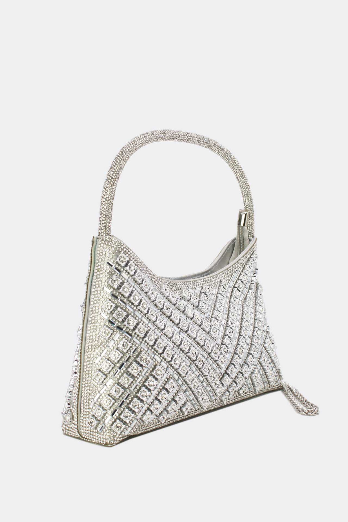 Handtasche - Sac de soirée avec strass argentés – Bild 2